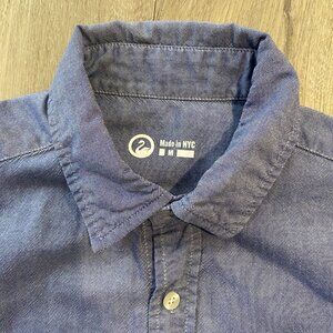 Outlier Blazed Cotton Pivot Sleeved Button-Down Shirt - Blue (Men's M)